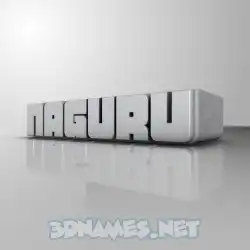 naguru in White Metro style - 3D name wallpaper