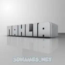 nahlia in White Metro style - 3D name wallpaper