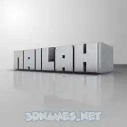 nailah in White Metro style - 3D name wallpaper
