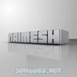 naimesh in White Metro style - 3D name wallpaper