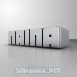 naina in White Metro style - 3D name wallpaper