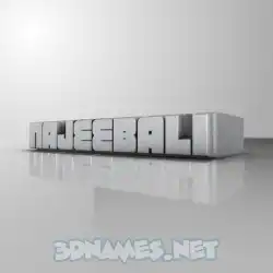 najeebali in White Metro style - 3D name wallpaper