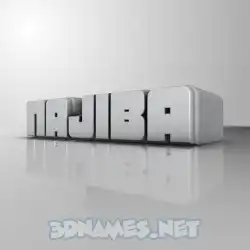 najiba in White Metro style - 3D name wallpaper