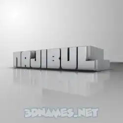 najibul in White Metro style - 3D name wallpaper