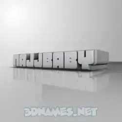 najjbaby in White Metro style - 3D name wallpaper