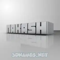nakash in White Metro style - 3D name wallpaper