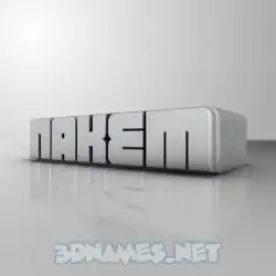nakem in White Metro style - 3D name wallpaper