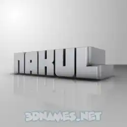 nakul in White Metro style - 3D name wallpaper