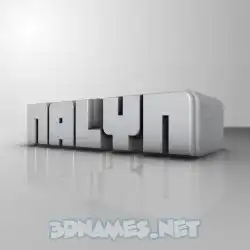 nalyn in White Metro style - 3D name wallpaper