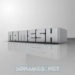 namesh in White Metro style - 3D name wallpaper