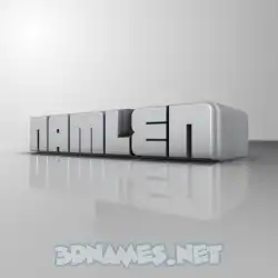 namlen in White Metro style - 3D name wallpaper