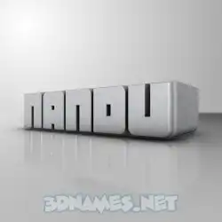 nandu in White Metro style - 3D name wallpaper