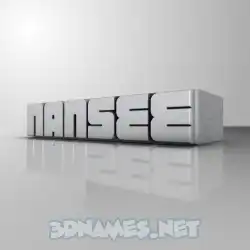 nansee in White Metro style - 3D name wallpaper