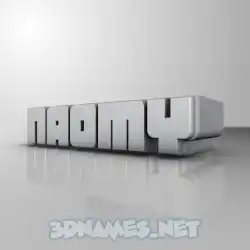 naomy in White Metro style - 3D name wallpaper