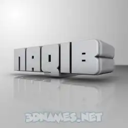 naqib in White Metro style - 3D name wallpaper