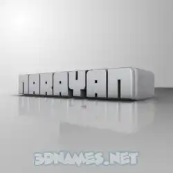 narayan in White Metro style - 3D name wallpaper