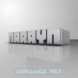 narayn in White Metro style - 3D name wallpaper
