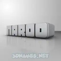 naroo in White Metro style - 3D name wallpaper