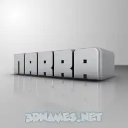 narra in White Metro style - 3D name wallpaper