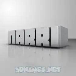 narri in White Metro style - 3D name wallpaper