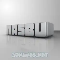 nasbu in White Metro style - 3D name wallpaper