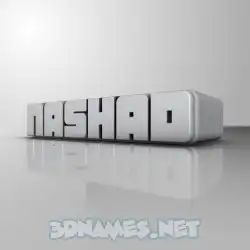 nashad in White Metro style - 3D name wallpaper