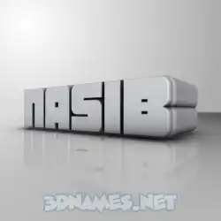 nasib in White Metro style - 3D name wallpaper