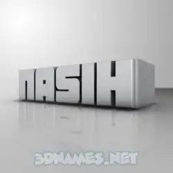 nasih in White Metro style - 3D name wallpaper