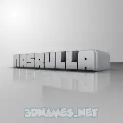 nasrulla in White Metro style - 3D name wallpaper