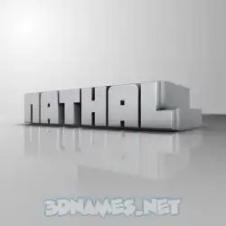 nathal in White Metro style - 3D name wallpaper