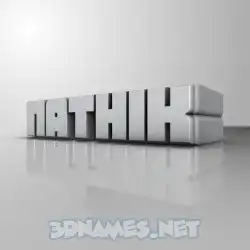 nathik in White Metro style - 3D name wallpaper
