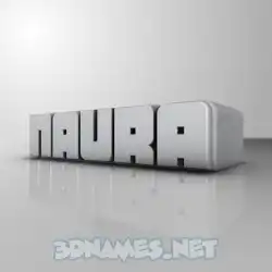 naura in White Metro style - 3D name wallpaper