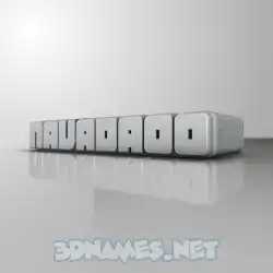 navadaoo in White Metro style - 3D name wallpaper