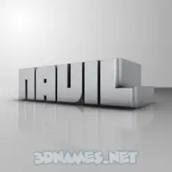 navil in White Metro style - 3D name wallpaper