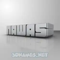 nawas in White Metro style - 3D name wallpaper