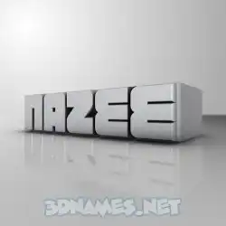nazee in White Metro style - 3D name wallpaper