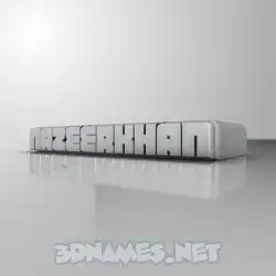 nazeerkhan in White Metro style - 3D name wallpaper