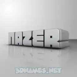 nazer in White Metro style - 3D name wallpaper