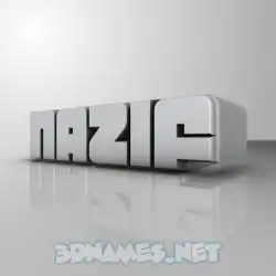 nazif in White Metro style - 3D name wallpaper