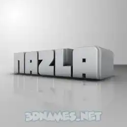 nazla in White Metro style - 3D name wallpaper