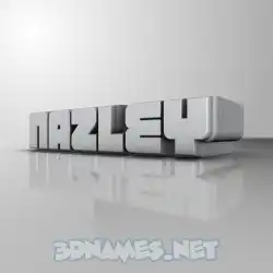 nazley in White Metro style - 3D name wallpaper