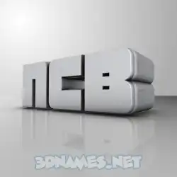 ncb in White Metro style - 3D name wallpaper