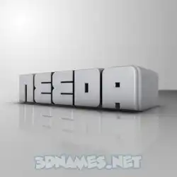 needa in White Metro style - 3D name wallpaper