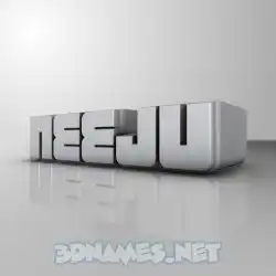 neeju in White Metro style - 3D name wallpaper