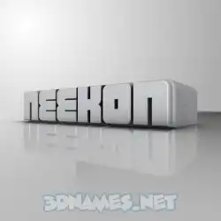neekon in White Metro style - 3D name wallpaper