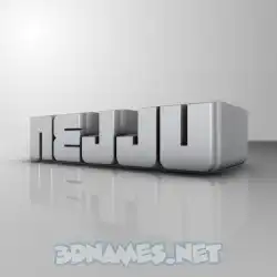 nejju in White Metro style - 3D name wallpaper