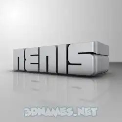 nenis in White Metro style - 3D name wallpaper