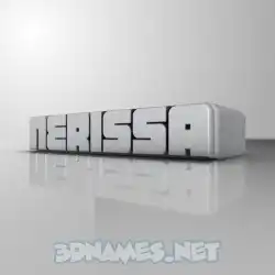 nerissa in White Metro style - 3D name wallpaper