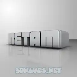 netam in White Metro style - 3D name wallpaper