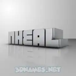 nheal in White Metro style - 3D name wallpaper